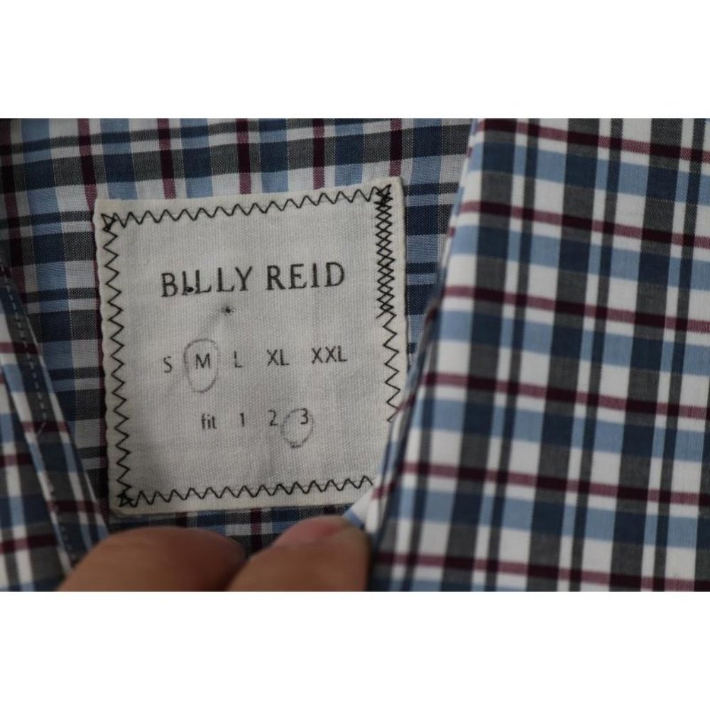 Billy reid shirt men's medium long sleeve button up plaid cotton flap pockets - Picture 4 of 13